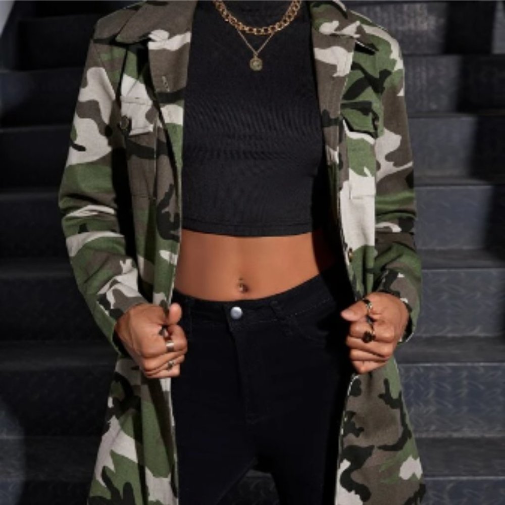 SHEIN Camo Print Coat